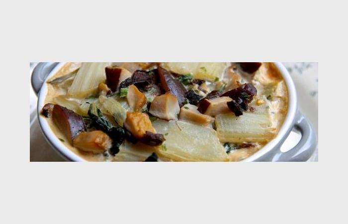 R�gime Dukan (recette minceur) : Gratin de blettes forestier au st Pierrellin #dukan https://www.proteinaute.com/recette-gratin-de-blettes-forestier-au-st-pierrellin-9122.html