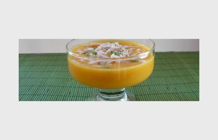 Rgime Dukan (recette minceur) : Gaspacho de carotte coco aux allumettes de blanc de poulet #dukan https://www.proteinaute.com/recette-gaspacho-de-carotte-coco-aux-allumettes-de-blanc-de-poulet-9129.html