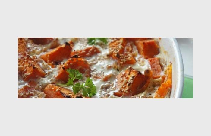 R�gime Dukan (recette minceur) : Gratin de potimarron au saumon fum� #dukan https://www.proteinaute.com/recette-gratin-de-potimarron-au-saumon-fume-9268.html