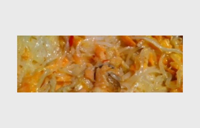Régime Dukan (recette minceur) : Shirataki au haddock et saumon fumé #dukan https://www.proteinaute.com/recette-shirataki-au-haddock-et-saumon-fume-9504.html