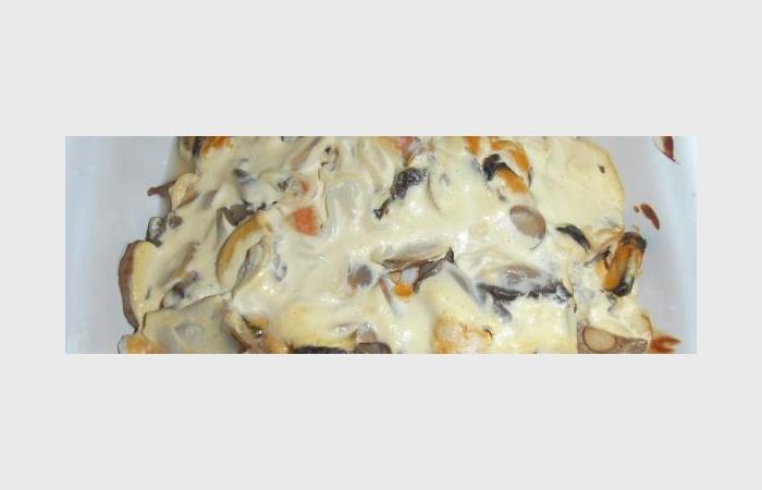 Rgime Dukan (recette minceur) : Fruits de mer aux champignons et konjac moutards #dukan https://www.proteinaute.com/recette-fruits-de-mer-aux-champignons-et-konjac-moutardes-9631.html