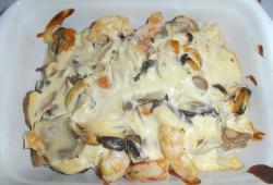 Recette Dukan : Fruits de mer aux champignons et konjac moutardés
