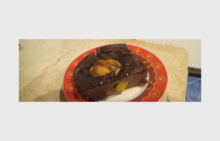 R�gime Dukan (recette minceur) : Clafoutis p�che et chocolat  #dukan https://www.proteinaute.com/recette-clafoutis-peche-et-chocolat-9645.html