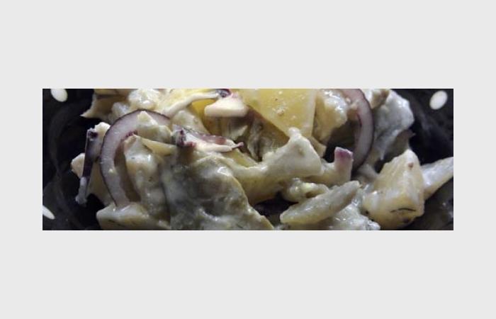 Rgime Dukan (recette minceur) : Salade norvgienne de poisson fum et rutabaga #dukan https://www.proteinaute.com/recette-salade-norvegienne-de-poisson-fume-et-rutabaga-9786.html