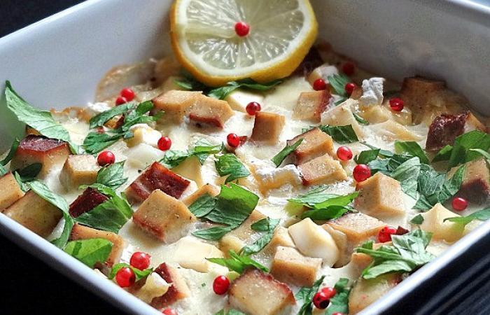 R�gime Dukan (recette minceur) : Cassolette de persil tub�reux et tofu fum� aux baies roses #dukan https://www.proteinaute.com/recette-cassolette-de-persil-tubereux-et-tofu-fume-aux-baies-roses-9799.html