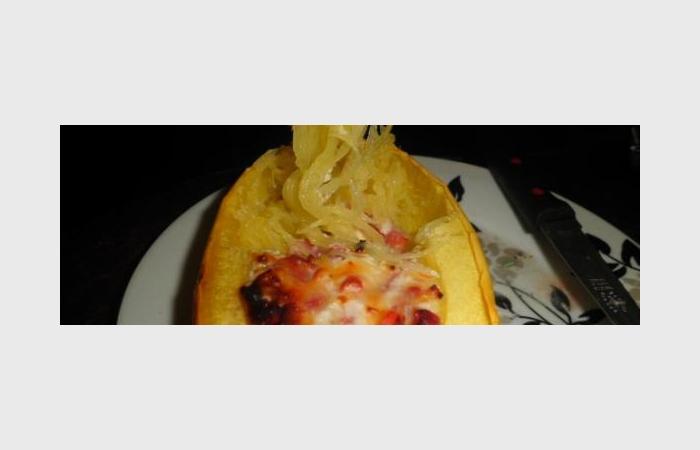 Régime Dukan (recette minceur) : Courge spaghetti de Mamie #dukan https://www.proteinaute.com/recette-courge-spaghetti-de-mamie-9836.html